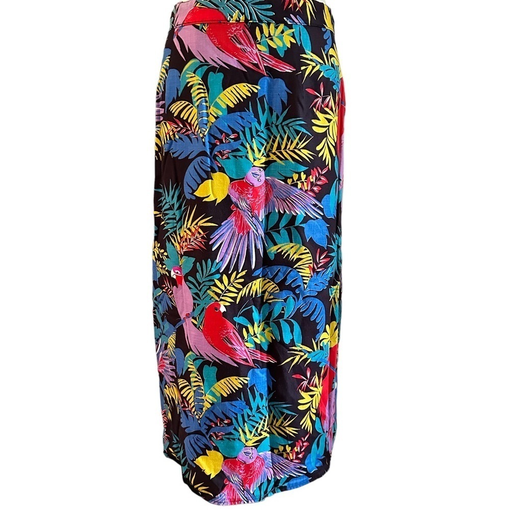 Vintage Tropical Button Wrap Skirt - Picture 2 of 4